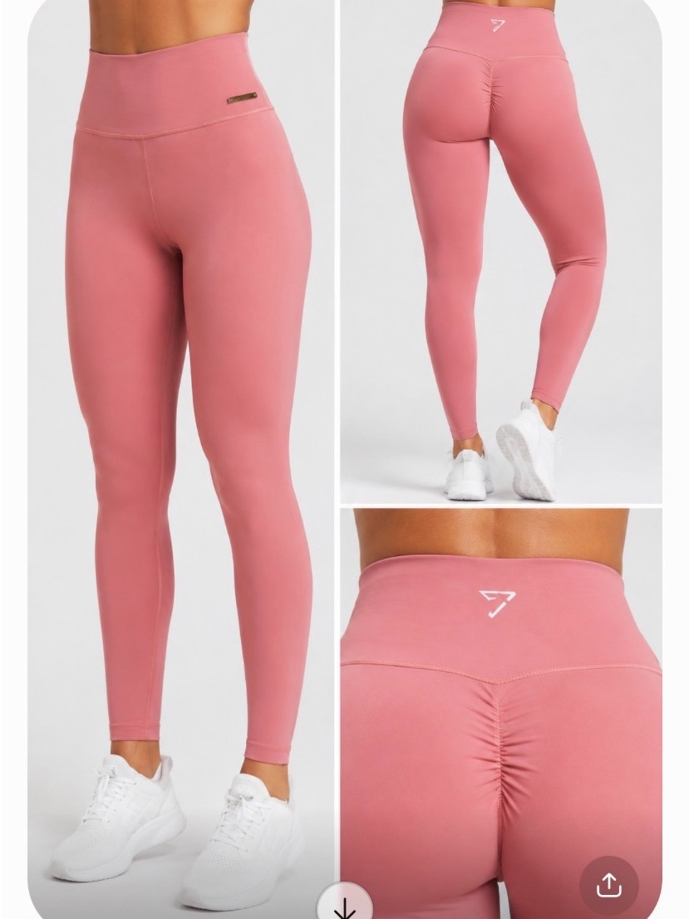 Gymshark Whitney Simmons Leggings High Rise Bum Scrunch Pink M
